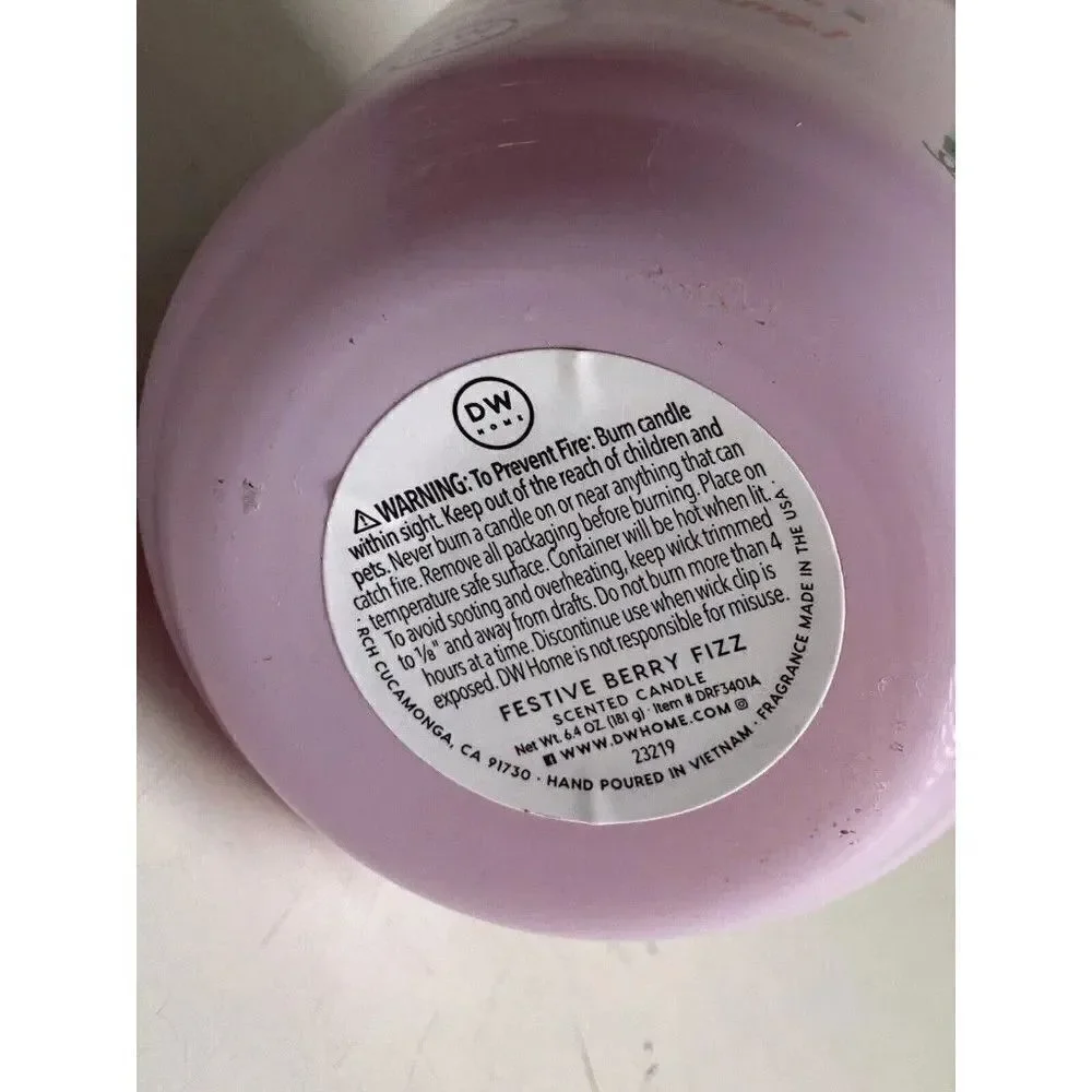DW Home Festive Berry Fizz Soda Pop Candle 6.2‎ Oz Scented Christmas NEW